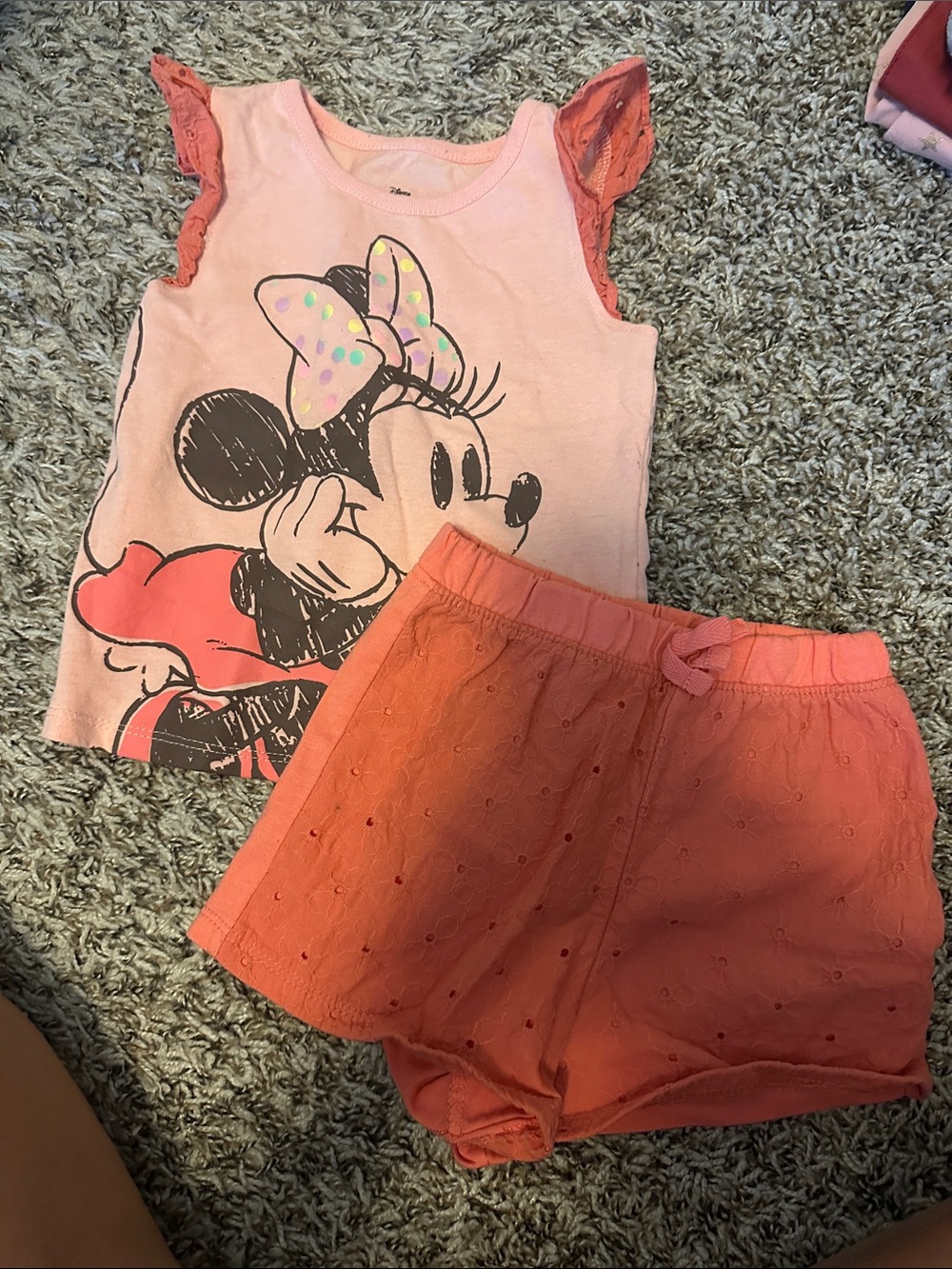 Disney Pink and Coral Minnie Mouse Girls Set
